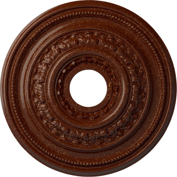 Ekena Millwork Orleans Medallion (Canopies up to 4 5/8"), 17 5/8"OD X 3 5/8"ID X 1 7/8"P, Burnished Mahogany CM17OLBMC - main